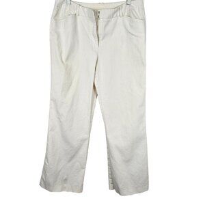 Worthington Trousers Women 12‎ White Modern Fit Straight Leg Office Career